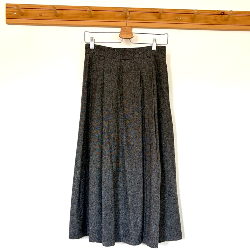 Gray Pleated Maxi Skirt